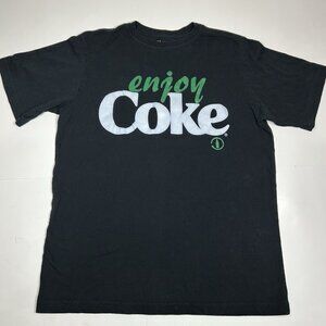 Vtg Coca Cola Indie Green Soda Enjoy Coke Black T-Shirt Men Cotton Blend Sz M
